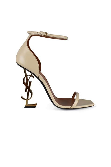 scarpe ysl donna tacco|Sandali OPYUM in vernice con tacco dorato .